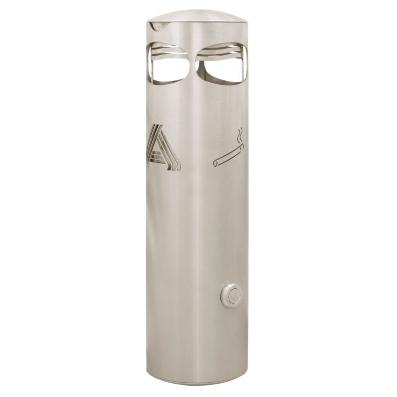 Cendrier inox tête amovible - Fixation murale / sur pied