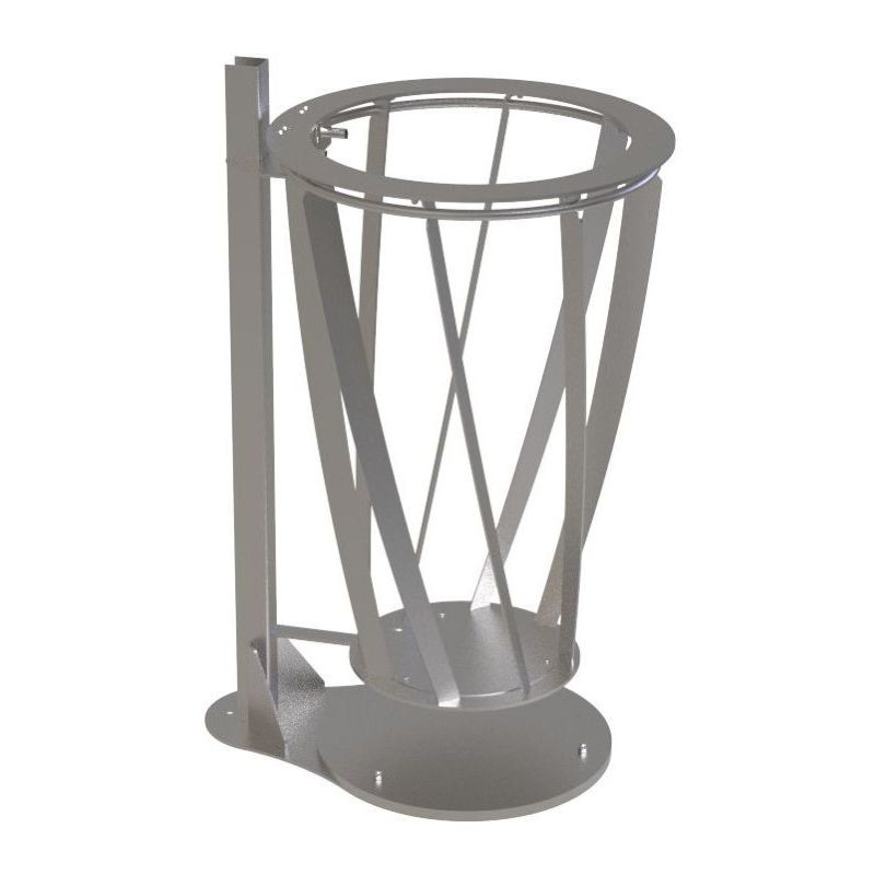 Poubelle en inox brossé de ville Cogolin