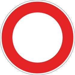 Panneau B0 - Circulation interdite à tout véhicule dans les 2 sens