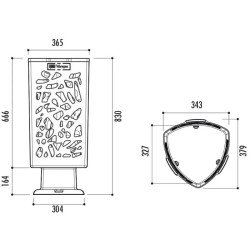 Poubelle de ville en plastique recyclable Scuderia 57.5 litres