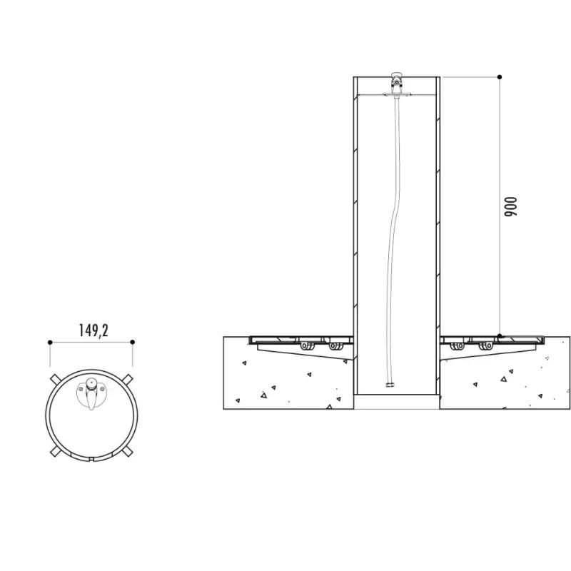 Fontaine de ville Villa Olimpica avec grille