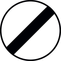 Panneau fin de toutes les interdictions précédemment signalées - B31