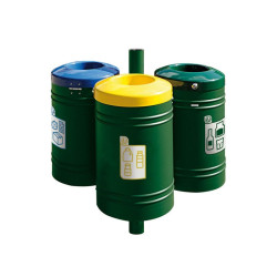 Corbeille Guyenne pour tri sélectif Inox brossé 40 litres