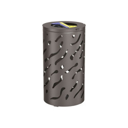 Poubelle de ville 40 litres fixée sur poteau couleur au choix