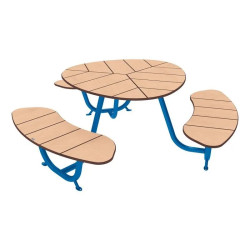 Table de pique-nique Valence PMR stratifié finition chêne clair