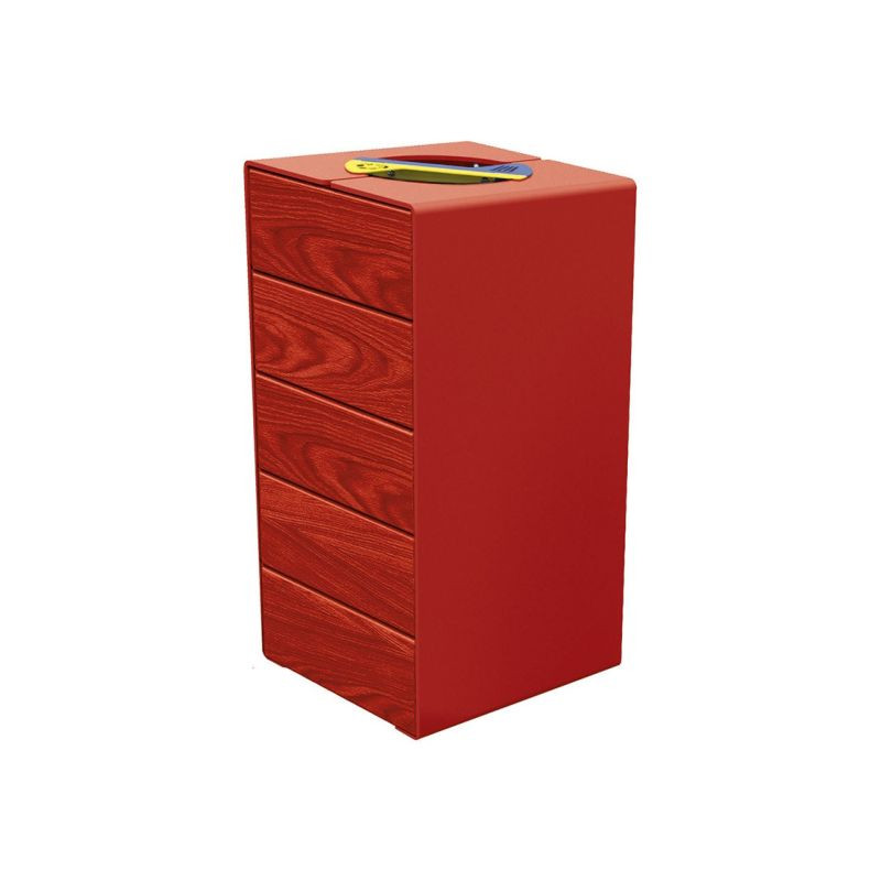 Corbeille publique tri sélectif en bois 40 litres