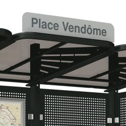 Plaque d'arrêt de bus imprimée pour abribus Conviviale