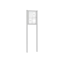 Vitrine d'informations 4 à 21 A4 sur poteaux en acier