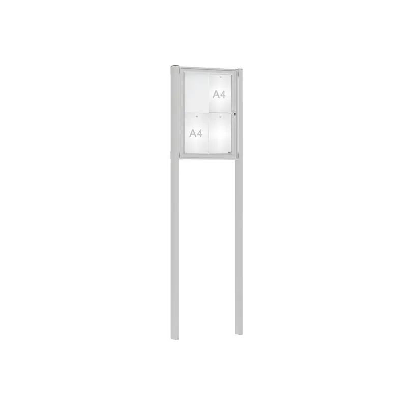 Vitrine d'informations 4 à 21 A4 sur poteaux en acier