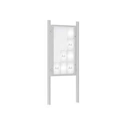 Vitrine 8 à 30 A4 sur poteaux en acier peint avec couleur au choix