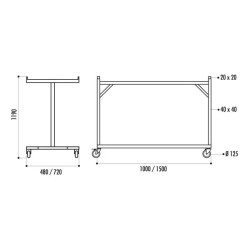 Chariot de transport 12 ou 24 grilles d'exposition