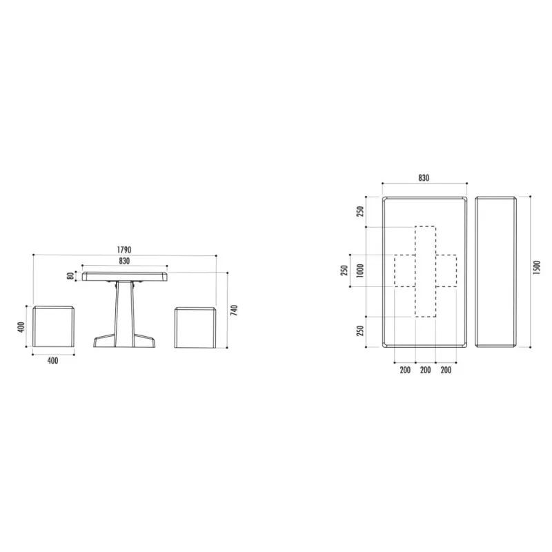 Table pique-nique Triton en béton