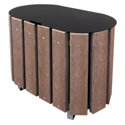 Corbeille de rue Alloa double flux en pin