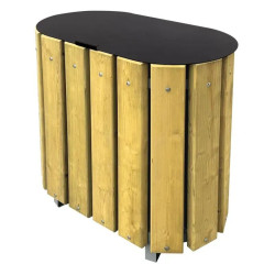 Corbeille de ville Trèves double flux en pin traité