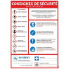 Panneau consignes de sécurité salle de chimie