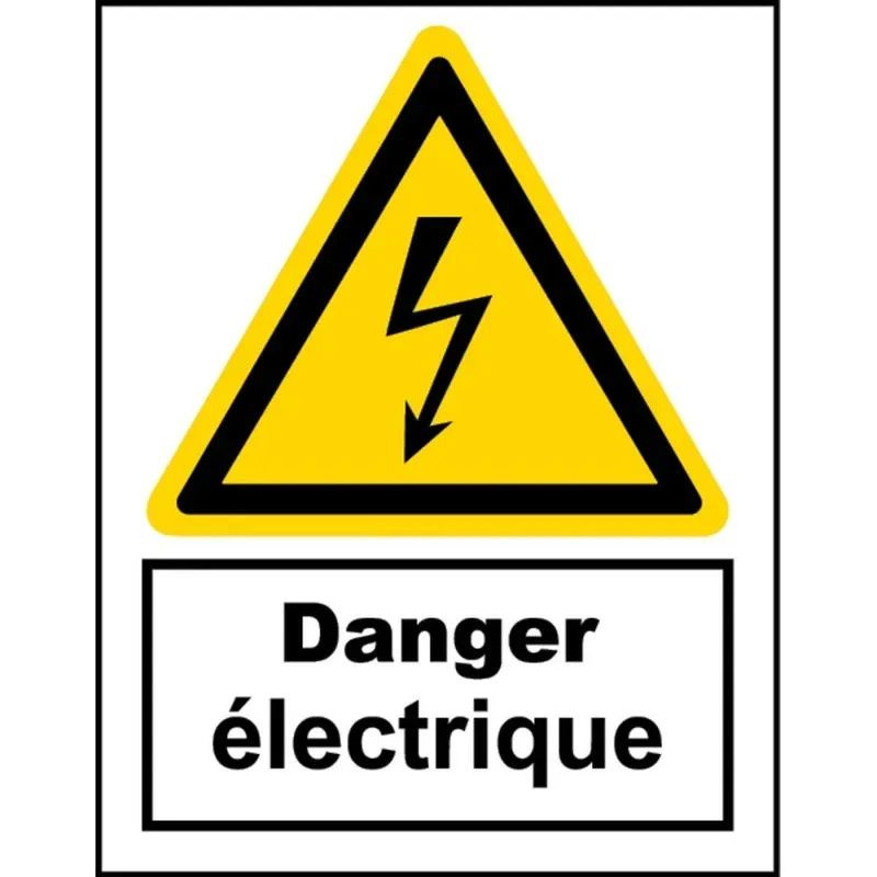 Panneau danger électrique avec pictogramme format A3