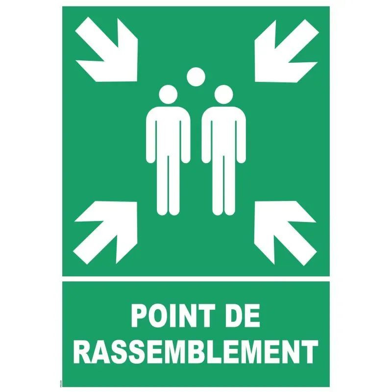 Panneau point de rassemblement avec picto