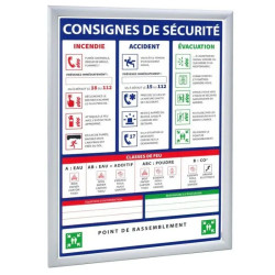 Cadre A4 ou A3 pour panneau consigne ou plan d'évacuation - Clic Clac