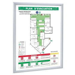 Cadre clic clac pour panneau consigne ou plan d'évacuation