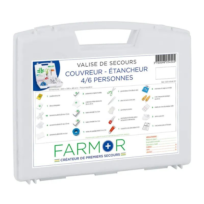 Valise de secours couvreur &amp; étancheur 4 à 6 personnes