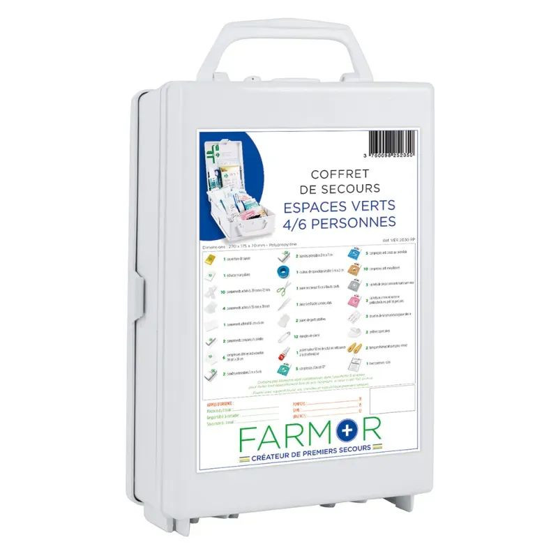 Coffret de secours espaces verts &amp; élagage 4 à 6 personnes