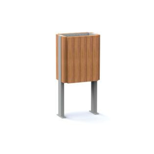 Corbeille de ville bois et métal