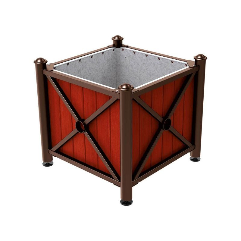 Jardinière bois et métal