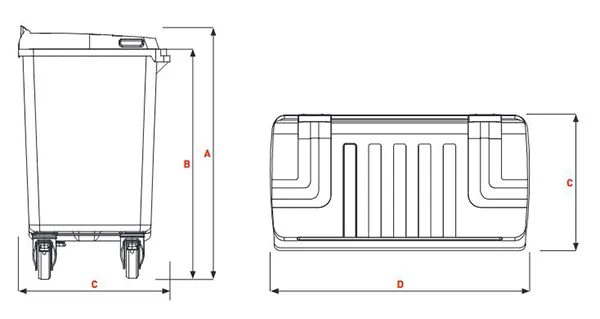 Dimensions conteneur poubelle 500 litres Sulo Citybac