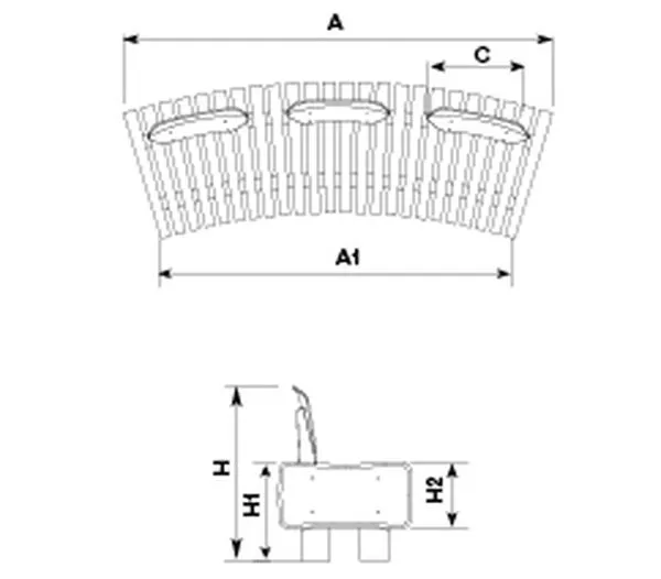 Dimensions banc de ville Benito