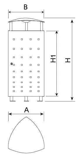 Dimensions corbeille de ville Benito