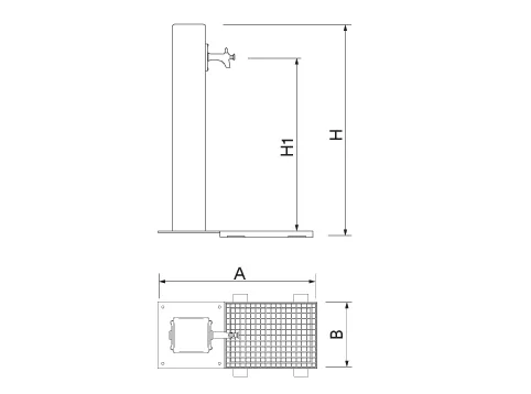 Dimensions fontaine de ville Benito Atlas