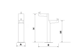 Dimensions fontaine de ville PMR Ecologique Benito Tree