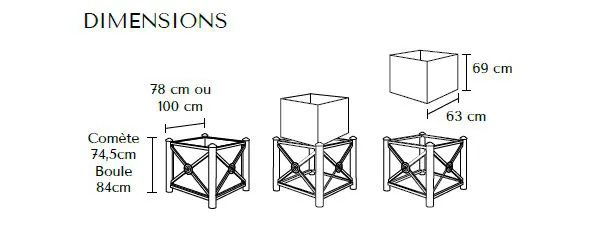 Dimensions jardinière extérieur Serem Delorme