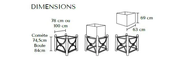Dimensions jardinière extérieur Serem Mansart