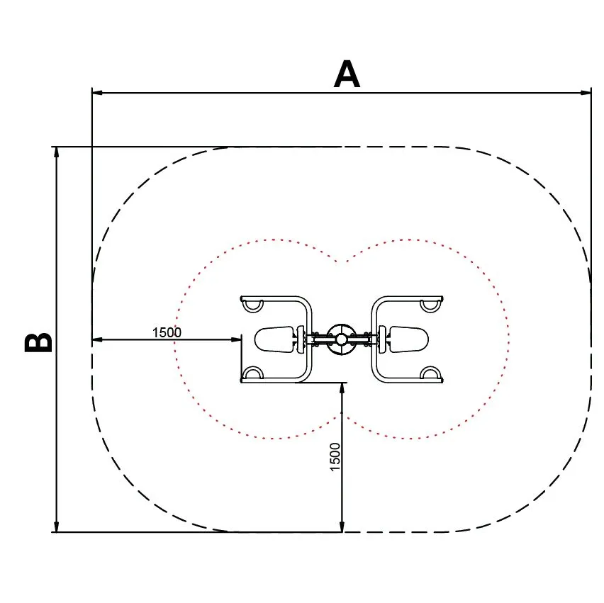 Dimensions machine fitness extérieure Benito Pull Down