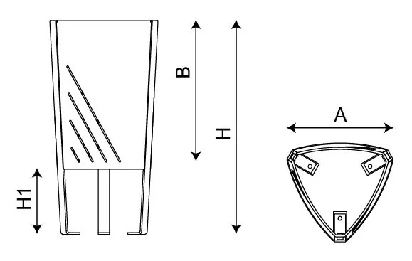 Dimensions corbeille de ville Benito