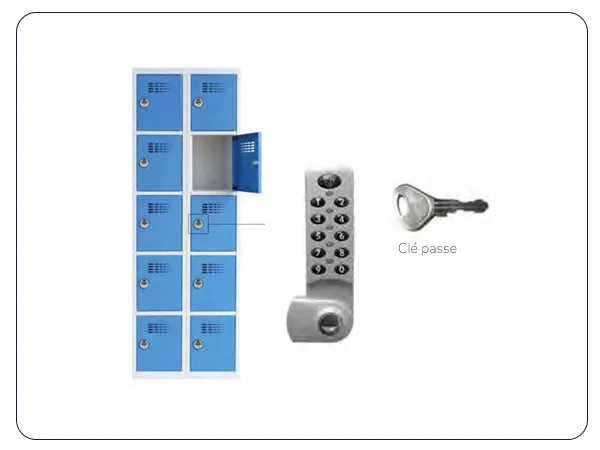 Serrure à code pour casier vestiaire