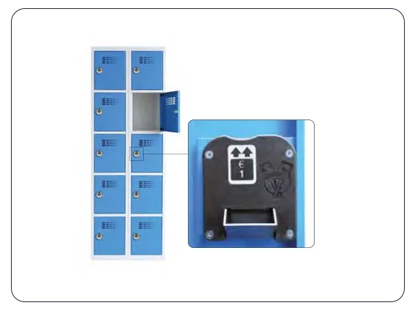 Serrure monnayeur à clé prisonnière pour casier vestiaire