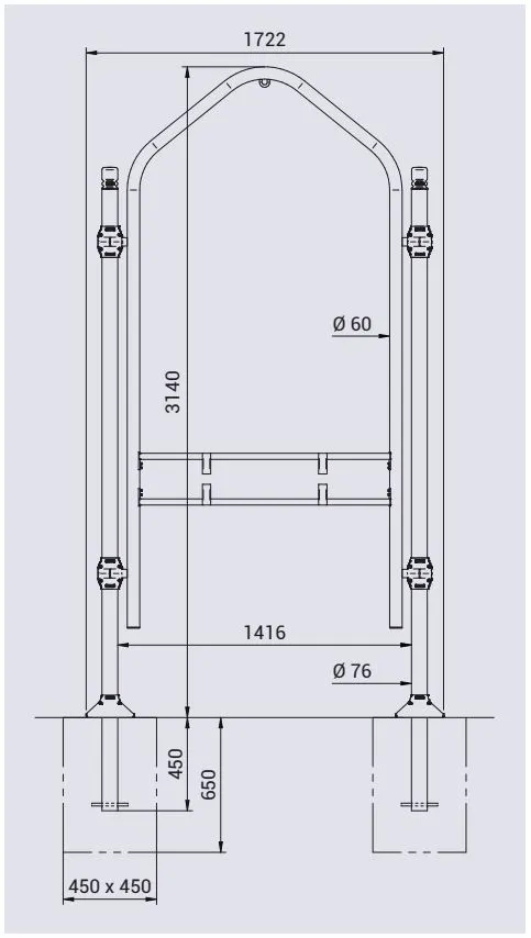 Vue éclatée support fleuri panneau entrée de ville