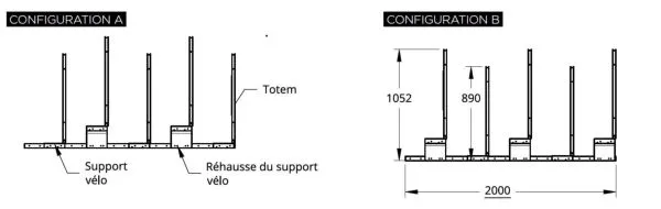 vue ensemble rack sécurisé 5 vélos