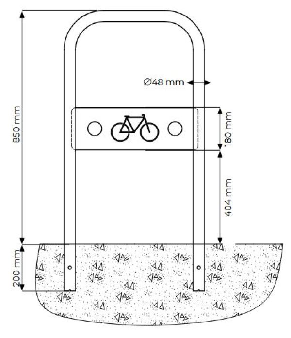 Dimensions arceau vélos Murano