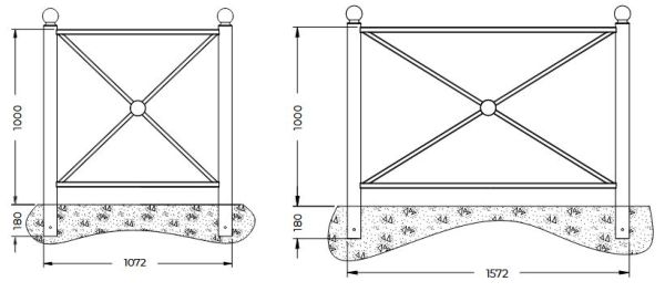 Dimensions barrière de ville Deauville, Toscane, Fontainebleau, Boulogne Dimensions barrière de ville Deauville, Toscane, Fontainebleau, Boulogne