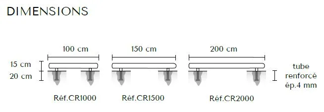 Dimensions butée de parking Serem CR