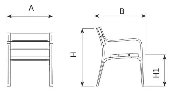 Dimensions banc de ville Benito
