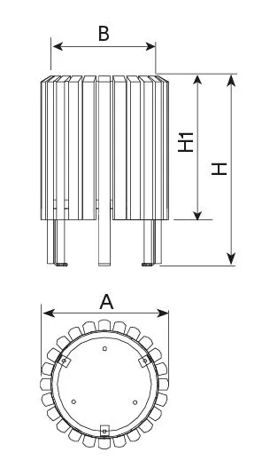 Dimensions poubelle ronde d'extérieur Salou