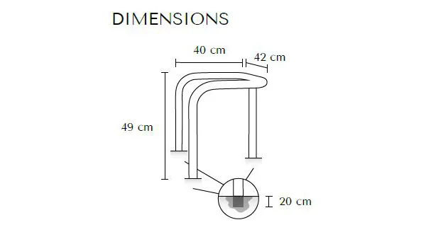 Dimensions étrier 3 pieds Serem Candélabre