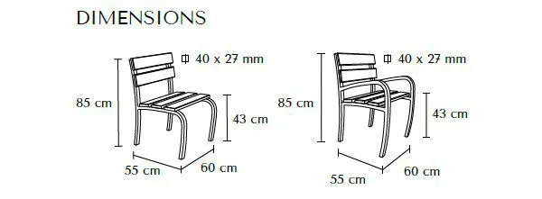 Dimensions Fauteuil extérieur Serem Confidence