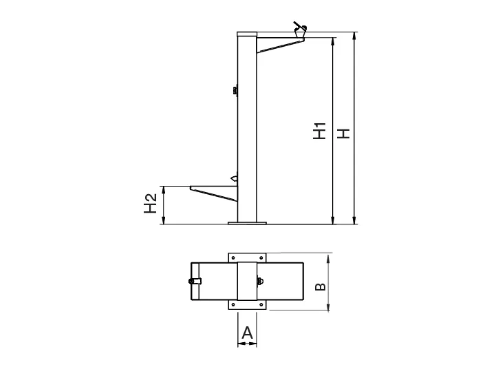 Dimensions fontaine de ville 2 robinets dont un pour chien