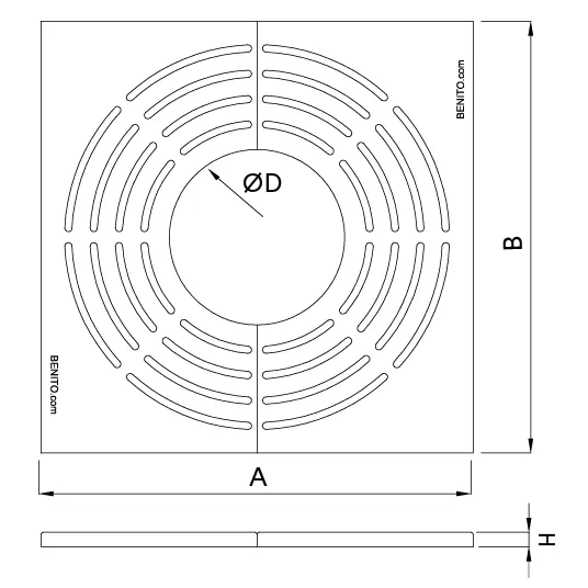 Dimensions grille d'arbre Taulat