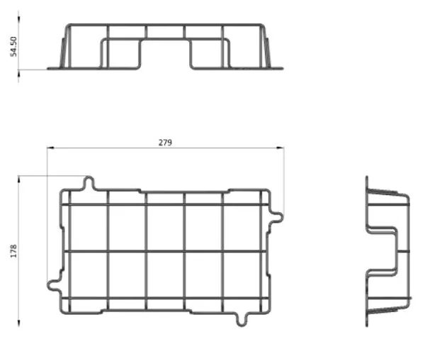 Dimensions grille de protection IK10 pour BAES et LSC Lumio